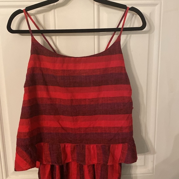 Anthropologie Amadi Melia Striped Linen Shorts Romper Jumper - Picture 6 of 14